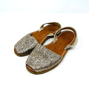 ShoeQ Gold Glitter Avarca Sandals Size‎ 39 Handmade in Mexico